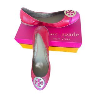 Tory Burch Red/Pink Travel Ballet Flats